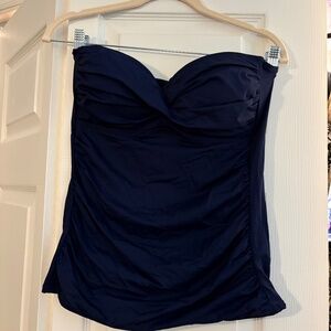 Anne Cole LIKE NEW bandeau swim top Navy Blue